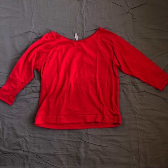 Red Wide Neck Tee - Picture 2 of 3